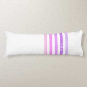 Monogramm lila und rosa vertikale Streifen Seitenschläferkissen