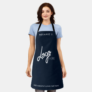 Monogramm   Logo Beruflich Business Navy Blue Schürze