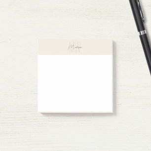 Monogramm-Logo Creme Modern Minimalistisch Post-it Klebezettel