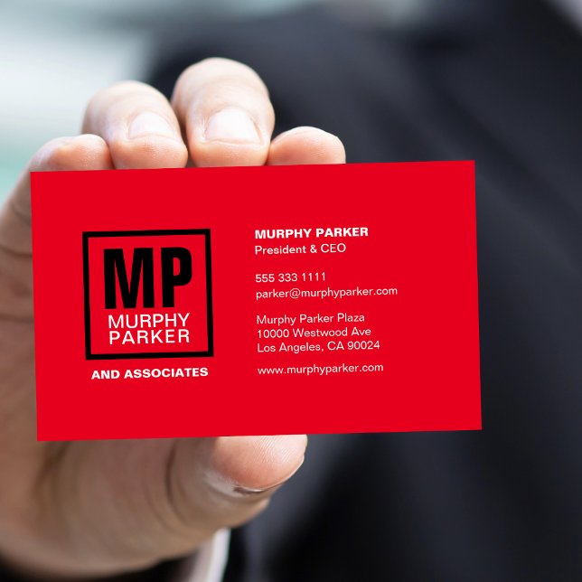 Monogramm-Logo für das Schwarz-weiße Quadrat mit b Visitenkarte (Von Creator hochgeladen)