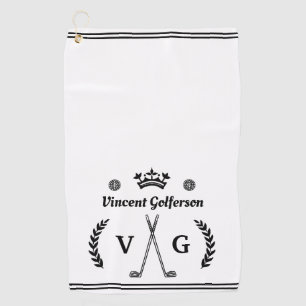 Monogramm-LorbeerWreath schlägt Golfhandtuch