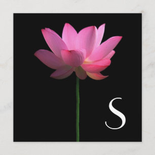 Monogramm; Lotos-Blumen-Hochzeit Einladung