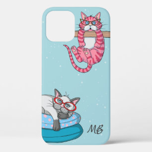 Monogramm Lustige Launische Katzen Trendig Modern Case-Mate iPhone Hülle