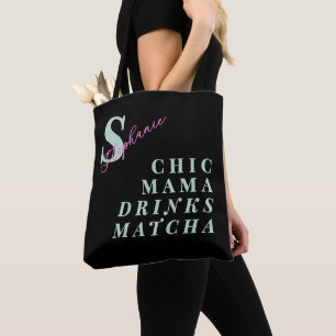 Monogramm Lustige Mama Matcha Grüntee Slogan Schwa Tasche