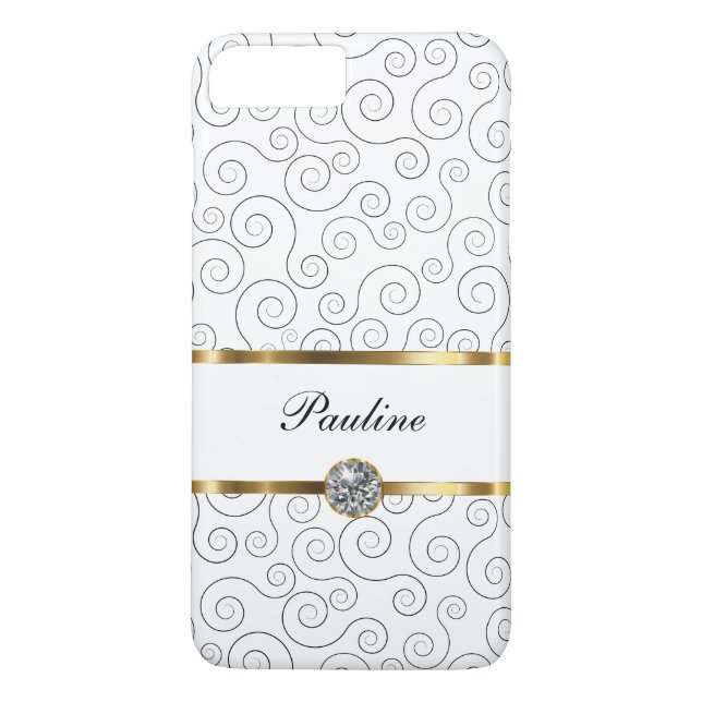 Monogramm LuxusBling Art Case-Mate iPhone Hülle (Rückseite)