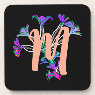 Monogramm M Initial Glasuntersetzer für Getränke Getränkeuntersetzer