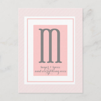 Monogramm - M Postkarte