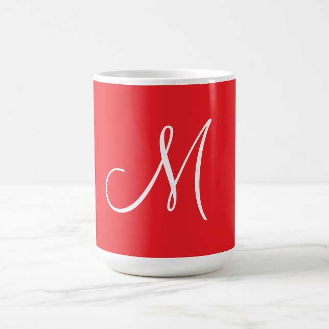 MONOGRAMM M, Rot und Weiß, Kaffeetasse (Mittel)