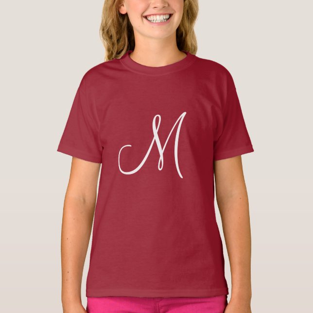 MONOGRAMM M, Rot und Weiß, T-Shirt (Vorderseite)