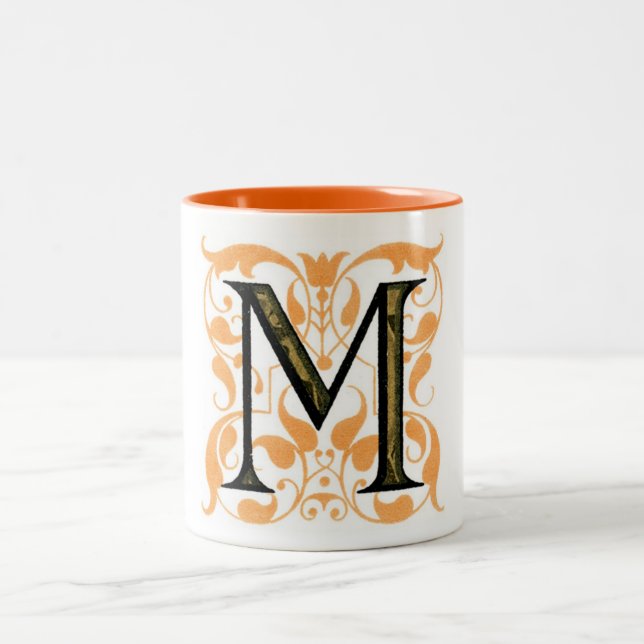 Monogramm M Zweifarbige Tasse (Mittel)