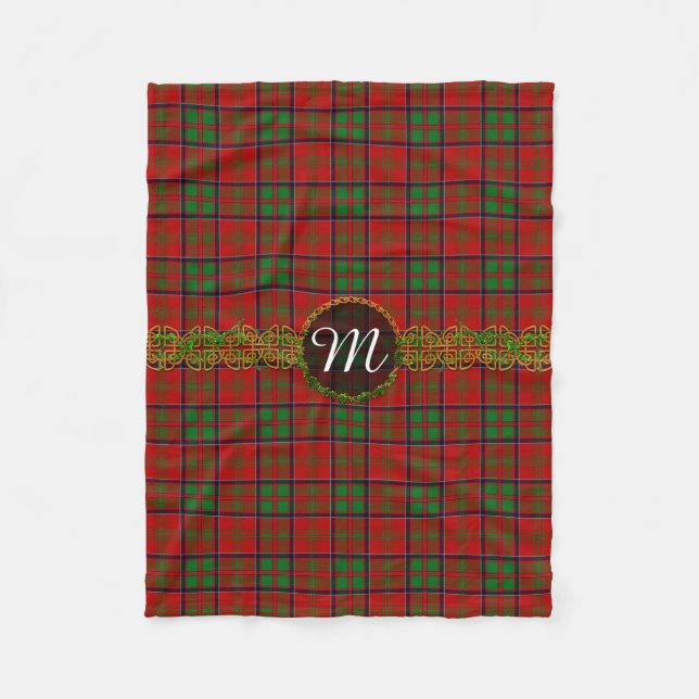 Monogramm MacDonald von Glencoe Tartan Fleecedecke (Vorderseite)