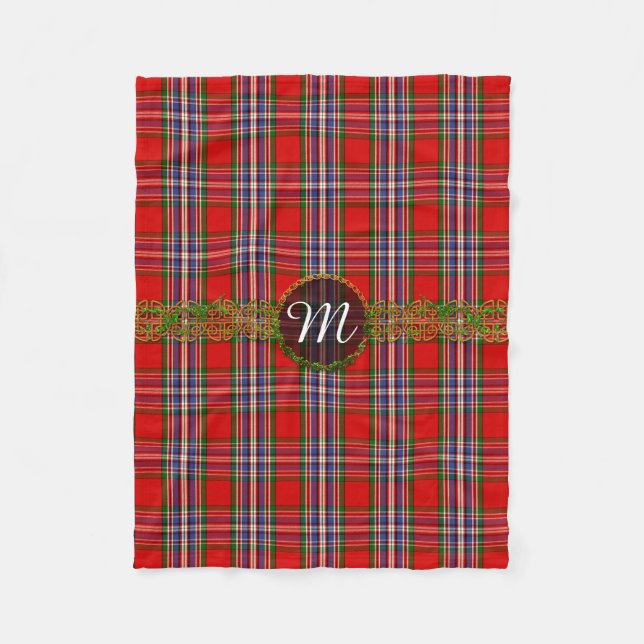 Monogramm MacFarlane RotTartan Fleecedecke (Vorderseite)