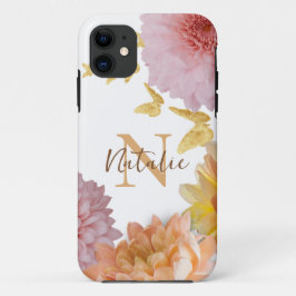 Monogramm mädchenhaftes Foto von Blume Elegant Pin Case-Mate iPhone Hülle