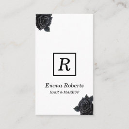 Monogramm Makeup & Hair Stylist Elegant Dark Flora Visitenkarte
