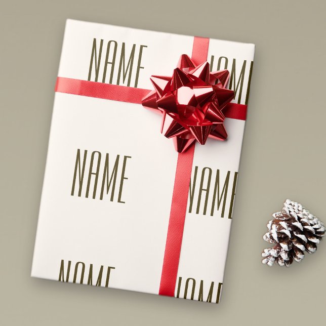 Monogramm, Marke oder Firmenname | Off-white Brown Geschenkpapier (Von Creator hochgeladen)