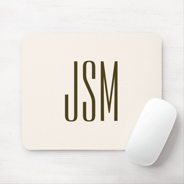 Monogramm, Marke oder Firmenname | Off-white Brown Mousepad (Mit Mouse)