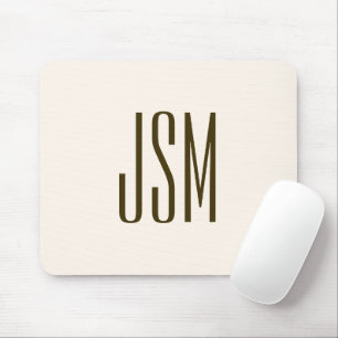 Monogramm, Marke oder Firmenname Weißbraun Mousepad