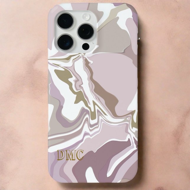 Monogramm Marmor rot Rosa abstrakt-weiß Case-Mate iPhone Hülle (Von Creator hochgeladen)