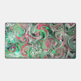 Monogramm Marmor Whimsical Niedlich Green Abstrakt Schreibtischunterlage