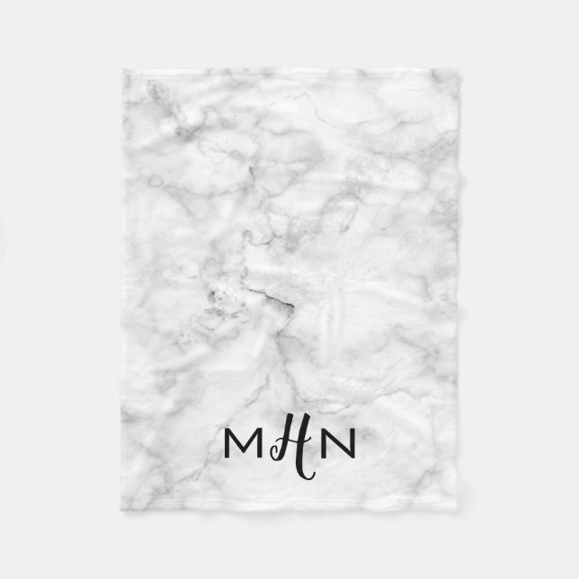 Monogramm-MARMORdecke Fleecedecke (Vorderseite)