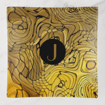 Monogramm-Marmorimitation mit falschem Gold und sc