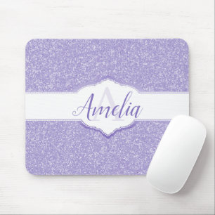 Monogramm-Maus-Pad für den lila Glitzer Mousepad