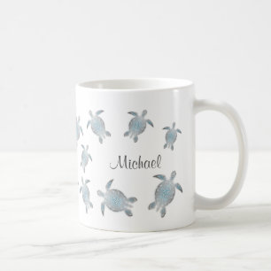 Monogramm Meeresschildkröten Kaffeetasse