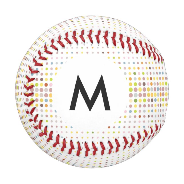 Monogramm mehrfarbiger Punkt Hintergrund Baseball (Vorderseite Links)