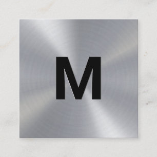 Monogramm   Metallic Quadratische Visitenkarte