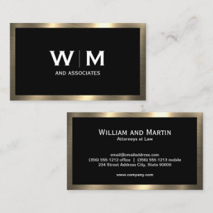 Monogramm   Metallische Goldgrenze Visitenkarte