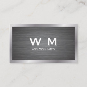 Monogramm   Metallische Grenze Visitenkarte