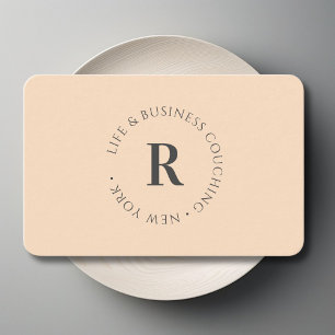 Monogramm, mindestens Beige Visitenkarte
