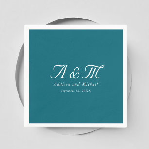 Monogramm, Minimal, elegant, Benzin, Hochzeit Serviette