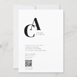 Monogramm, minimal, modern, QR-Code, Einladung