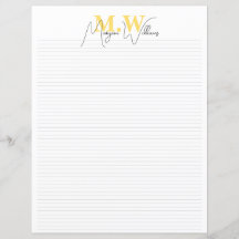 Monogramm-Minimalist Chic Name Briefpapier