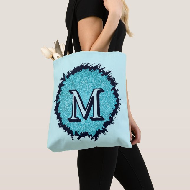 Monogramm minimalist einfaches chic blau abstrakt tasche (Von Nahem)
