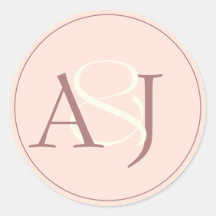 Monogramm-Minimalist-Rosa und Mauve-Hochzeit
