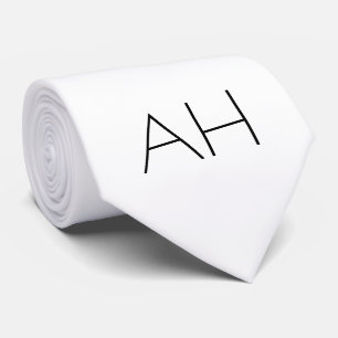 Monogramm Minimalist Weiß Name Modern Krawatte