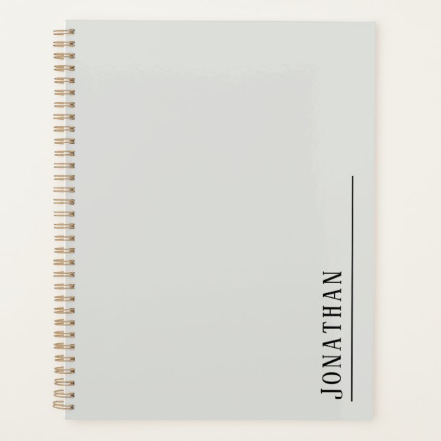 Monogramm minimalistisch hellgrau planer (Vorderseite)