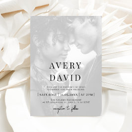 Monogramm Minimalistisch Modernes Hochzeitsstift Einladung