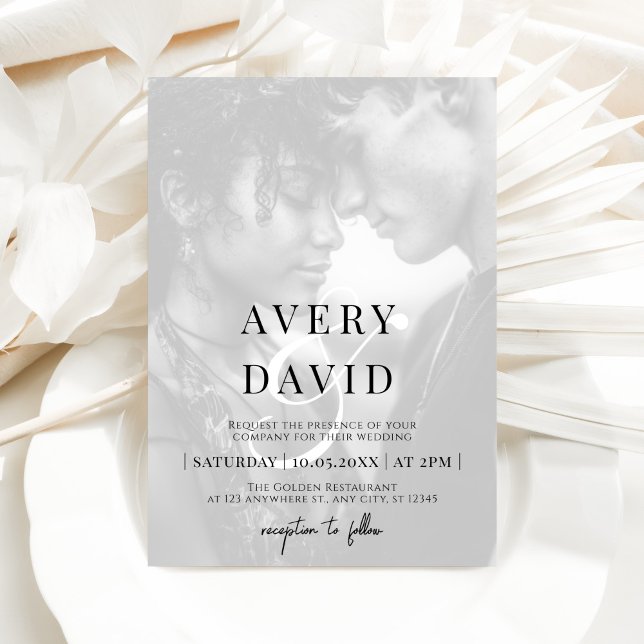 Monogramm Minimalistisch Modernes Hochzeitsstift Einladung (Von Creator hochgeladen)