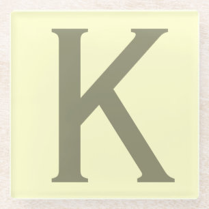 Monogramm Minimalistisch Name Anfänglich modern hi Glasuntersetzer