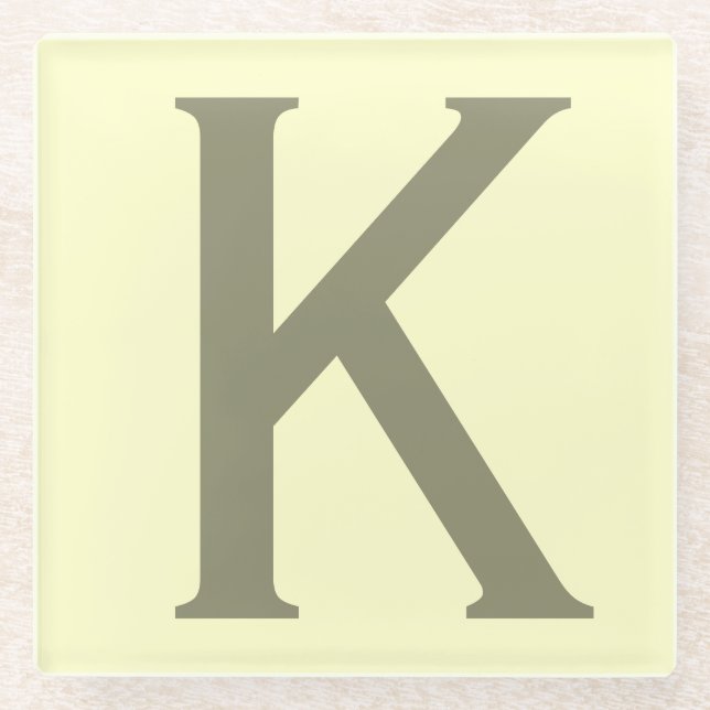 Monogramm Minimalistisch Name Anfänglich modern hi Glasuntersetzer (Vorderseite)