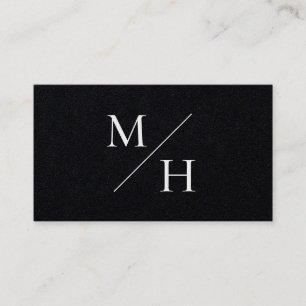 Monogramm Minimalistische moderne Schwarzweißiniti Visitenkarte