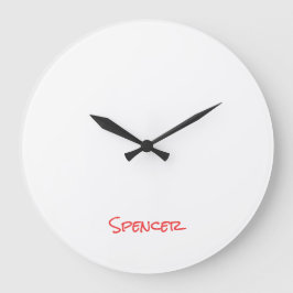 Monogramm minimalistischer benutzerdefinierter Nam Große Wanduhr