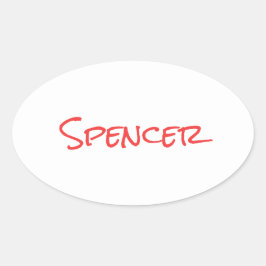 Monogramm minimalistischer benutzerdefinierter Nam Ovaler Aufkleber