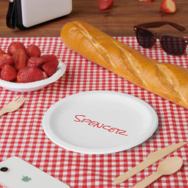 Monogramm minimalistischer benutzerdefinierter Nam Pappteller