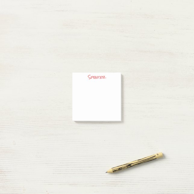 Monogramm minimalistischer benutzerdefinierter Nam Post-it Klebezettel (Auf Schreibtisch)