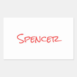 Monogramm minimalistischer benutzerdefinierter Nam Rechteckiger Aufkleber