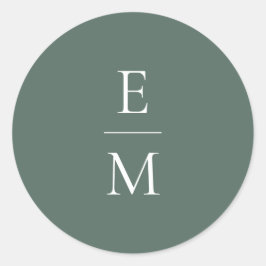 Monogramm-Minimalistischer Hochzeitsticker Runder Aufkleber